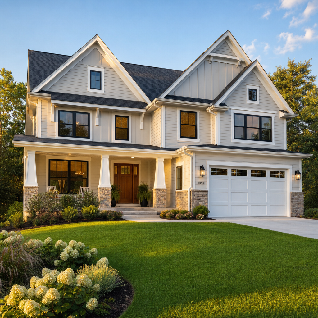 A beautifully renovated home with new siding, windows, and roofing